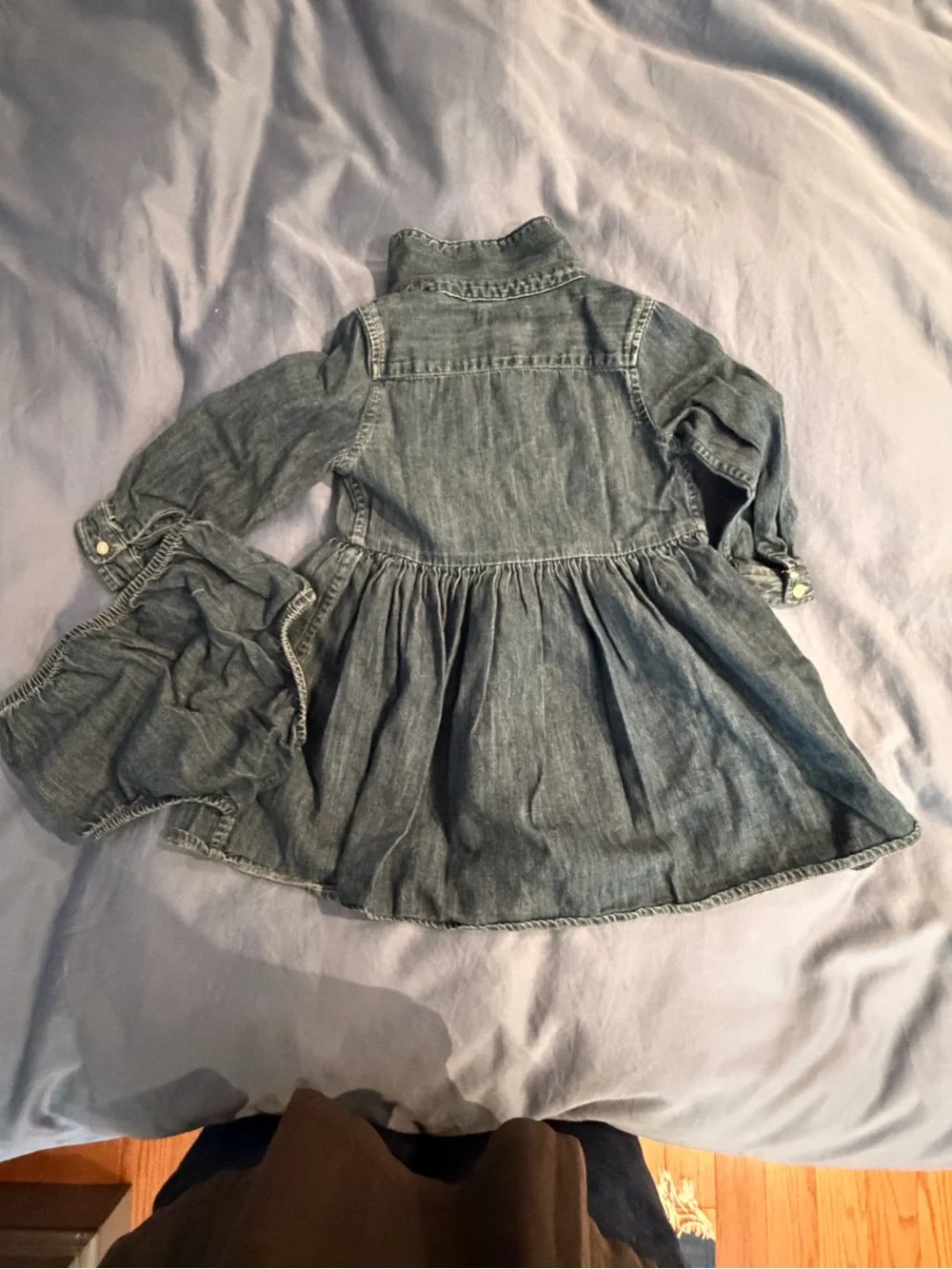 EUC Ralph Lauren Girls' Denim Shirt Dress with Bloomer - Blue (18 months)